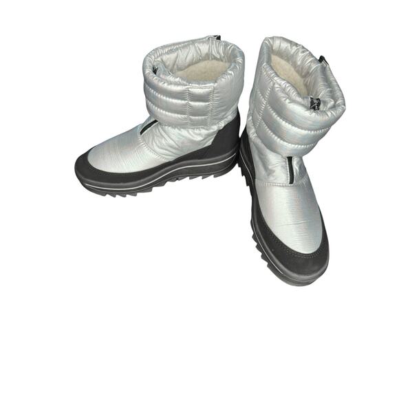 Pajar Women's Silver Charcoal Stellare Flash Tarina Puff Snow Boots Size 8 - Picture 1 of 10